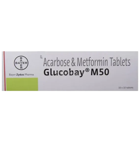 glucobay m 50mg tablet 10's